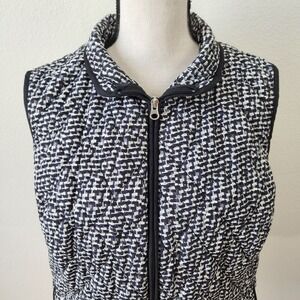Croft and Barrow Womens Black White Gray Size 3X Puffer Vest